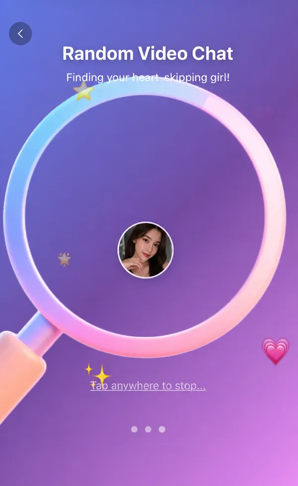 Yapchat matching screen finding a girl for a random video chat